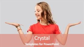  Presentation with teenage girl - Presentation design featuring introducing person - people concept - smiling teenage background and a coral colored foreground