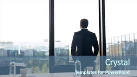  Presentation with formal dinner invitation - Colorful slide set enhanced with introspection - contemplative businessman in formal suit backdrop and a ocean colored foreground