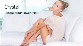  Presentation with living room - Cool new slides with introspection - sexy attractive slender blond woman backdrop and a  colored foreground