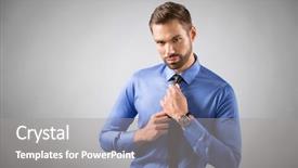  Presentation with old wite man and his music - Presentation design featuring introspection - young handsome man portrait confident background and a gray colored foreground