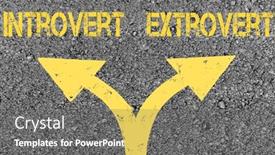  Presentation with road to safety - Presentation theme consisting of introvert-and-extrovert-painted background and a gray colored foreground