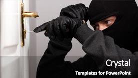  Presentation with holy mass opening - PPT theme consisting of intruder - thief burglar opening door background and a black colored foreground
