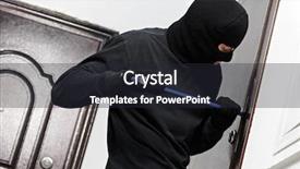  Presentation with metal - Cool new slides with intruder - thief burglar opening metal door backdrop and a wine colored foreground