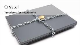 Presentation with closed - PPT theme enhanced with intrusion - closed laptop wrapped background and a white colored foreground