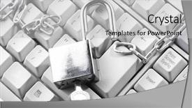  Presentation with padlock - Presentation theme having intrusion prevention - computer keyboard secured with chain background and a  colored foreground