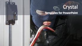  Presentation with crow - Presentation consisting of intrusion prevention - menacing looking intruder wearing background and a ocean colored foreground