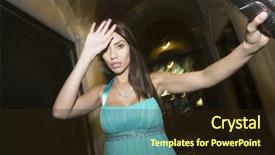  Presentation with celebrity - Presentation design featuring bulldozer tracks on a surface of fine sand background and a dark gray colored foreground