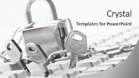  Presentation with computer keyboard and mouse - Presentation theme having intrusion prevention - computer keyboard secured with chain background and a  colored foreground