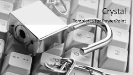  Presentation with computer keyboard and mouse - Presentation consisting of intrusion prevention - computer keyboard secured with chain background and a  colored foreground