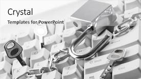  Presentation with computer keyboard and mouse - Cool new presentation theme with intrusion prevention - computer keyboard secured with chain backdrop and a  colored foreground