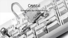  Presentation with computer keyboard and mouse - Cool new presentation theme with intrusion prevention - computer keyboard secured with chain backdrop and a  colored foreground