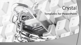  Presentation with padlock - Beautiful theme featuring intrusion prevention - computer keyboard secured with chain backdrop and a white colored foreground