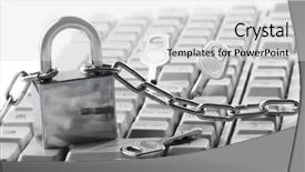  Presentation with padlock - Theme having intrusion prevention - computer keyboard secured with chain background and a  colored foreground
