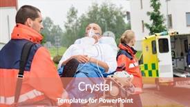  Presentation with intubation - PPT theme with intubation - paramedics with patient on emergency background and a coral colored foreground