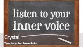  Presentation with voice - Cool new slides with intuition - listen to your inner voice backdrop and a tawny brown colored foreground