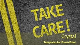  Presentation with take - Slide set consisting of intuitive management - take care written background and a tawny brown colored foreground