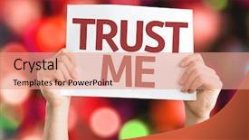  Presentation with trust - Slide deck featuring intuitive management - trust me card with colorful background and a coral colored foreground