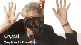  Presentation with heat stress - Beautiful PPT theme featuring inundation - business man in heavy stress backdrop and a  colored foreground