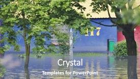  Presentation with street - PPT theme enhanced with inundation - flooded street background and a seafoam green colored foreground