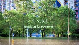  Presentation with street - PPT layouts with inundation - flooded street background and a tawny brown colored foreground