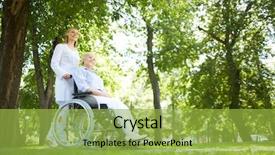  Presentation with wheelchair - Beautiful PPT theme featuring team building collaboration partnership cooperation backdrop and a tawny brown colored foreground