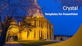 Presentation with paris - PPT theme consisting of invalides in paris france background and a cobalt blue colored foreground