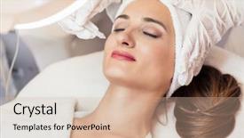  Presentation with non invasive ventilation - Presentation featuring beautiful woman relaxing during non background and a coral colored foreground