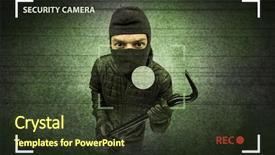  Presentation with lights camera action - Slides featuring hidden - caught burglar by house camera background and a tawny brown colored foreground