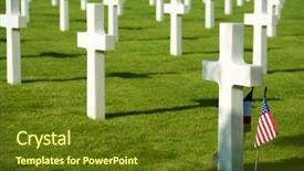  Presentation with france history - Cool new presentation theme with history ww2 - white crosses in american cemetery backdrop and a tawny brown colored foreground