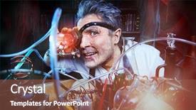  Presentation with crazy - Presentation design enhanced with inventors - portrait of a crazy medieval background and a tawny brown colored foreground