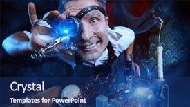  Presentation with crazy - Presentation theme consisting of inventors - portrait of a crazy medieval background and a  colored foreground