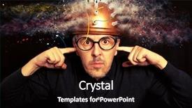  Presentation with inventor - Slide set consisting of inventor wearing a helmet brain background and a black colored foreground