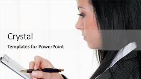  Presentation with inventory - Presentation featuring inventory control - manager with clipboard in controlling background and a white colored foreground