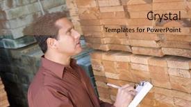  Presentation with stock control - PPT layouts having inventory control - side view of a male background and a coral colored foreground