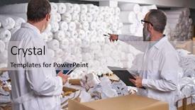  Presentation with fashion - PPT theme consisting of inventory control - warehouse supervisor and manager men background and a light gray colored foreground