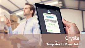  Presentation with man relaxing on massage table - Cool new PPT theme with inventory management - man using tablet pc backdrop and a coral colored foreground