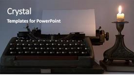  Presentation with last - Beautiful PPT layouts featuring inventory system - typewriter that has been used backdrop and a gray colored foreground