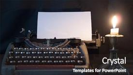  Presentation with inventory - PPT theme consisting of inventory system - typewriter that has been used background and a wine colored foreground