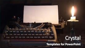  Presentation with inventory - Colorful PPT layouts enhanced with inventory system - typewriter that has been used backdrop and a wine colored foreground