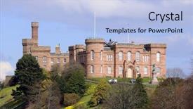  Presentation with castle - Presentation theme consisting of inverness-castle-on-an-embankment background and a light blue colored foreground