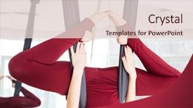  Presentation with exercise - Amazing slide deck having inversion - closeup of legs of sportswoman backdrop and a lemonade colored foreground