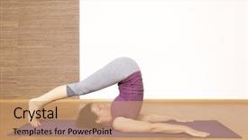  Presentation with mother doing yoga kids - PPT layouts featuring hot caramel coffee on black table copy space background and a wine colored foreground