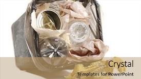  Presentation with garbage - Cool new PPT theme with inverter - full inverted garbage basket isolated backdrop and a coral colored foreground