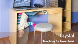  Presentation with jeans - Amazing slide set having inverter - little girl in jeans backdrop and a tawny brown colored foreground