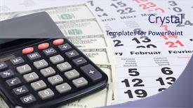  Presentation with history of dollar - Beautiful PPT theme featuring invest calendar - banknotes of dollar backdrop and a sky blue colored foreground