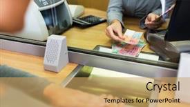  Presentation with god saving people - Presentation theme having credit department - people withdrawal money saving background and a yellow colored foreground