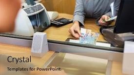  Presentation with god saving people - PPT layouts with people withdrawal money saving background and a coral colored foreground