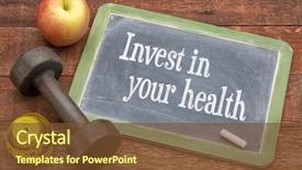  Presentation with tape - Colorful presentation theme enhanced with invest in your health - slate backdrop and a tawny brown colored foreground