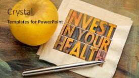  Presentation with abstract health - Slide set with invest-in-your-health-concept background and a gold colored foreground