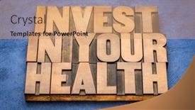  Presentation with invest - Slide deck having invest-in-your-health-word background and a coral colored foreground